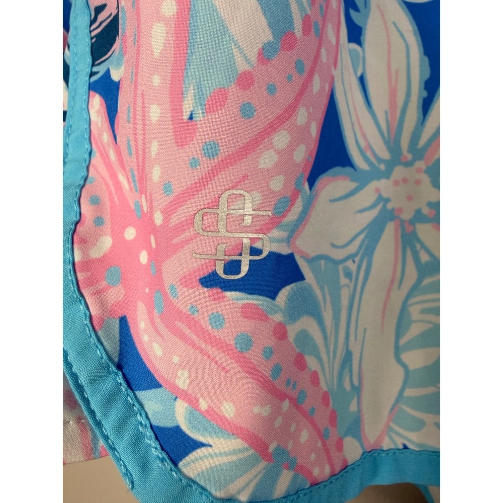 Simply Southern Women's Blue Pink Coral‎ Sea Turtle Starfish Pull On Shorts L - Picture 4 of 6